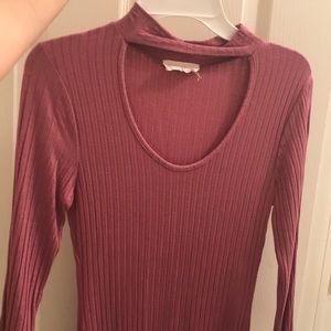 Pink long sleeved blouse